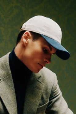 Adjustable Two-Tone Cord Baseball Cap -Lock and Co. Hatters Store ADJUSTABLE TWO TONE CORD BASEBALL CAP LIFESTYLE SHOT 1