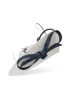 Assam White And Navy Saucer Hat -Lock and Co. Hatters Store ASSAM NAVY 1