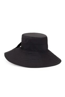 Clemence Silk Sun Hat -Lock and Co. Hatters Store CLEMENCE SILK SUN HAT BLACK 1