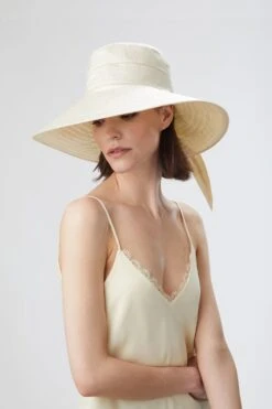 Clemence Silk Sun Hat -Lock and Co. Hatters Store CLEMENCE SILK SUN HAT CREAM EDITED 2