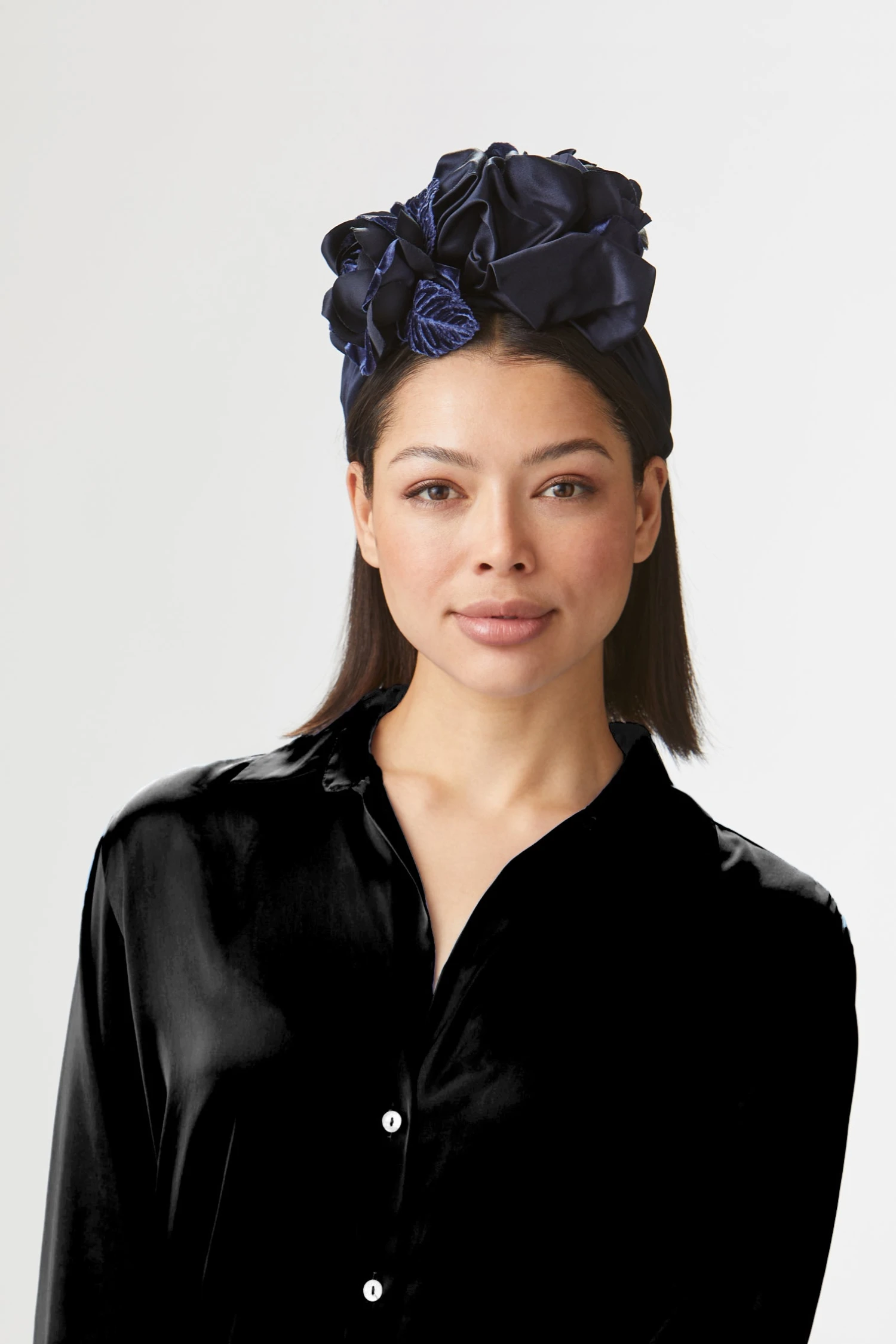 Dandridge Navy Turban Headband 1 Dandridge Navy Turban Headband
