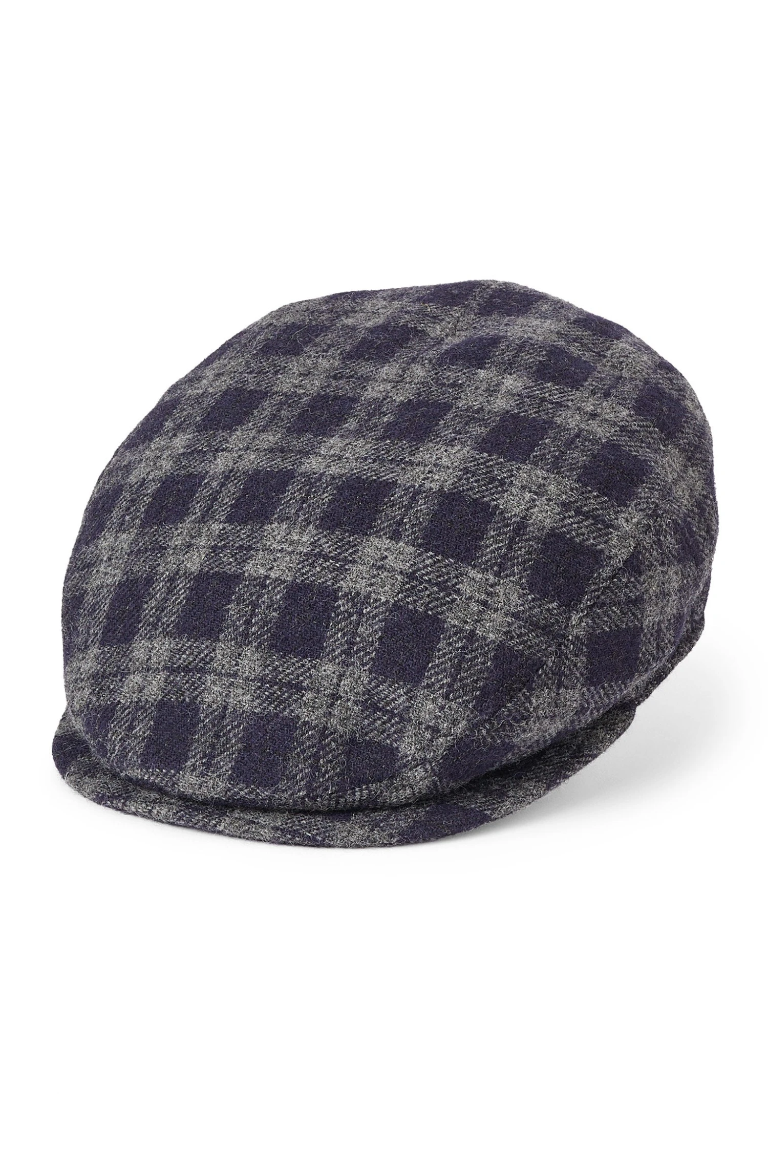 Darcy Navy Check Flat Cap 2 Darcy Navy Check Flat Cap - Image 2
