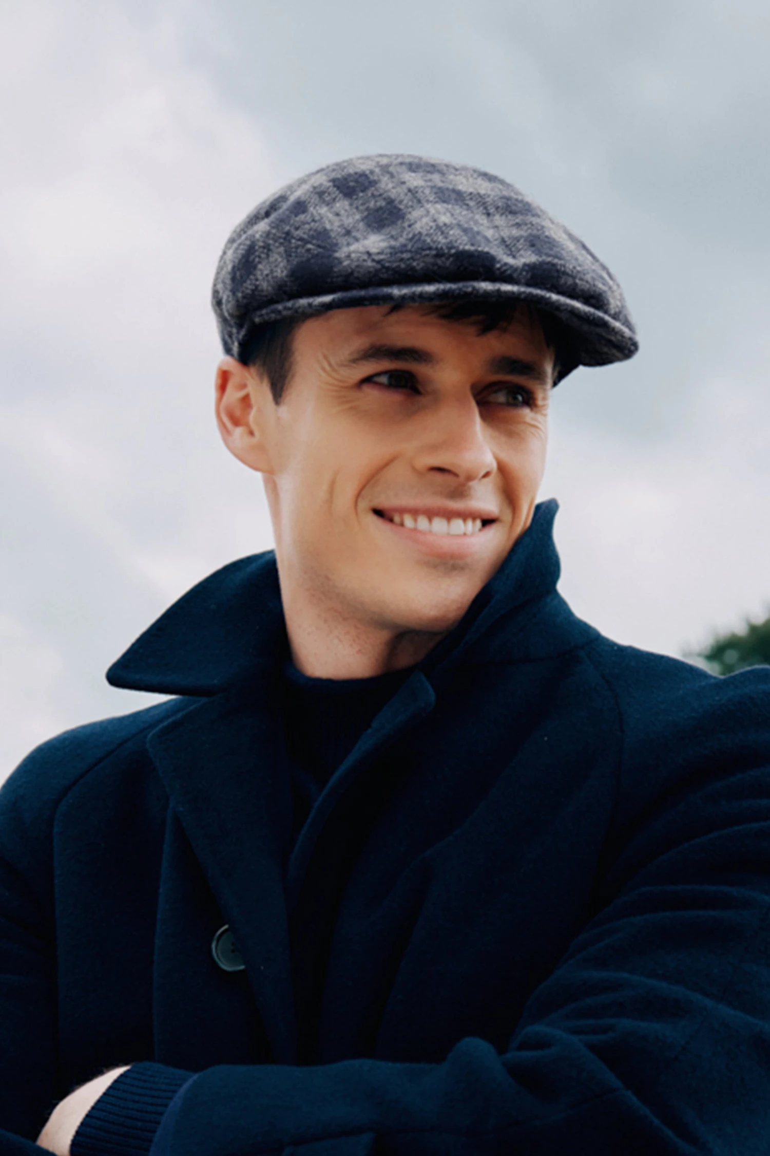 Darcy Navy Check Flat Cap 1 Darcy Navy Check Flat Cap
