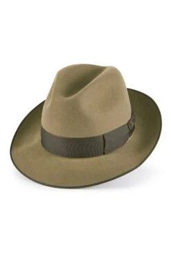 Escorial Wool Albany Trilby -Lock and Co. Hatters Store ESCORIAL WOOL ALBANY TRILBY TAUPE Product Shot 1