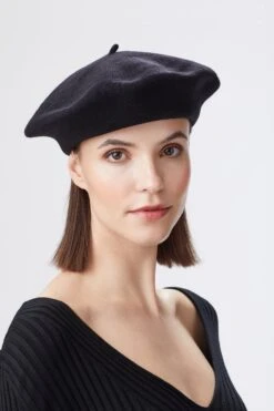 Lock and Co. Hatters Store -Lock and Co. Hatters Store FRENCH BERET BLACK EDITED