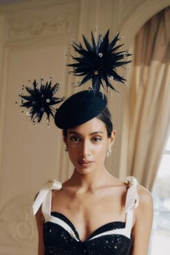 Harlow Black Button Hat