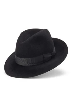 Haydock Black Fedora 7 Haydock Black Fedora -Lock and Co. Hatters Store HAYDOCK BLACK TRILBY Product Shot 1