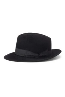 Haydock Black Fedora 9 Haydock Black Fedora -Lock and Co. Hatters Store HAYDOCK BLACK TRILBY Product Shot 3