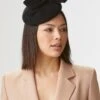 Lana Black Button Hat