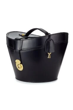 Leather Top Hat Bucket -Lock and Co. Hatters Store LEATHER TOP HAT BUCKET BLACK 2
