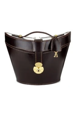 Leather Top Hat Bucket -Lock and Co. Hatters Store LEATHER TOP HAT BUCKET BROWN 1