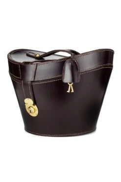 Leather Top Hat Bucket -Lock and Co. Hatters Store LEATHER TOP HAT BUCKET BROWN 2