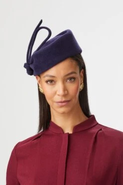 Mayfair Navy Pillbox Hat