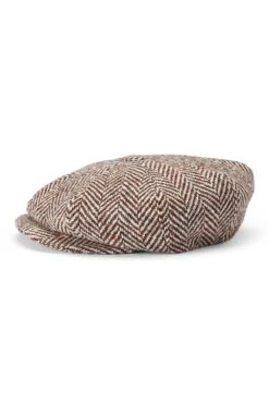 Muirfield Herringbone Bakerboy Cap 15 Muirfield Herringbone Bakerboy Cap -Lock and Co. Hatters Store MUIRFIELD HERRINGBONE BAKERBOY CAP BROWN Product Shot 2