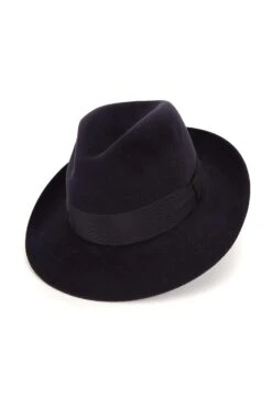 Prague Fedora -Lock and Co. Hatters Store PRAGUE FEDORA NAVY Product Shot 1
