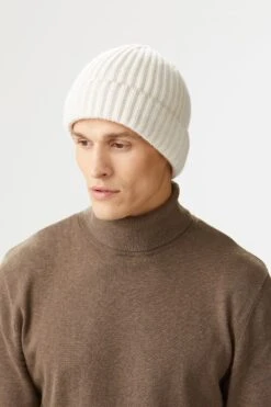 Rannoch Cream Cashmere Beanie -Lock and Co. Hatters Store RANNOCH CREAM CASHMERE BEANIE EDITED 1