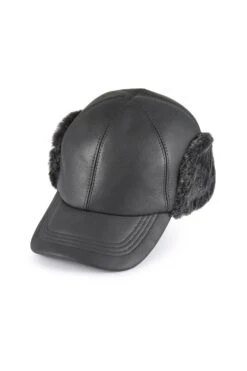 Winnipeg Sheepskin Baseball Cap -Lock and Co. Hatters Store WINNIPEG SHEEPSKIN BASEBALL CAP BLACK 1