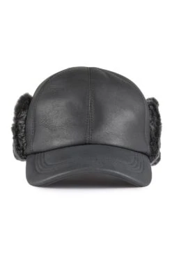 Winnipeg Sheepskin Baseball Cap -Lock and Co. Hatters Store WINNIPEG SHEEPSKIN BASEBALL CAP BLACK 3