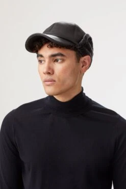 Winnipeg Sheepskin Baseball Cap -Lock and Co. Hatters Store WinnipegSheepskinBaseballCap black 30778